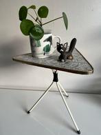 Vintage Tripod Pilastro Bijzettafeltje Grijs Messing 60’s, Ophalen of Verzenden, Huis en Inrichting