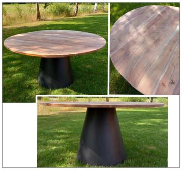 Stalen tafelpoot kegel. zwart vr rond blad +/- 120-160 dia. beschikbaar voor biedingen