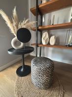 Poef met leopard print, Huis en Inrichting, Banken | Voetenbanken en Poefen, Minder dan 50 cm, Rond, Minder dan 50 cm, Ophalen of Verzenden