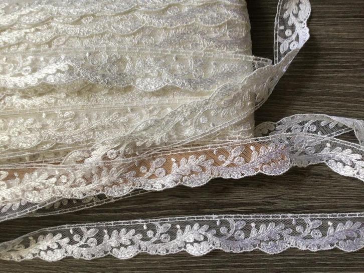 Nr 176) Aanbieding prachtig tule kant 10 meter € 7,50, Hobby en Vrije tijd, Naaien en Fournituren, Nieuw, Kant, Verzenden