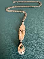 Y002/Vintage Zilveren NAVAJO Berenklauw ketting met tanden, Gebruikt, Verzenden, X, Zilver