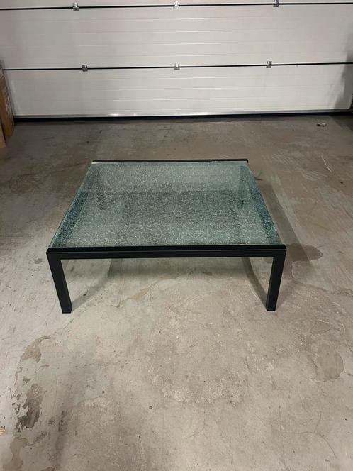 Salontafel craquelé glas, Huis en Inrichting, Tafels | Salontafels, Zo goed als nieuw, Minder dan 50 cm, 50 tot 100 cm, 100 tot 150 cm