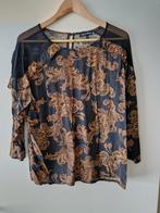 SOPHIA PERLA ZWART/CARAMELBRUIN GEPRINTE BLOUSE  MAAT 42, Zwart, Maat 42/44 (L), Nieuw, Ophalen of Verzenden