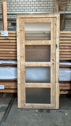 Vuren enkele glasdeur 4 ruits melkglas, Ophalen, Zo goed als nieuw, Minder dan 180 cm