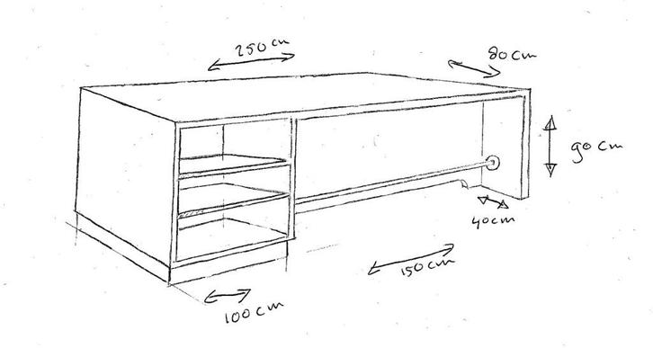 Dekton keukeneiland/barmeubel, Huis en Inrichting, Keuken | Complete keukens, Zo goed als nieuw, Overige typen, Overige kleuren