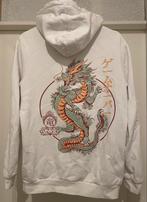 Witte hoodie met draak Japans maat Small, Ophalen of Verzenden, Zo goed als nieuw, Maat 36 (S), Wit