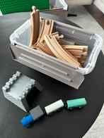 Houten treinbaan set met brug van Hema, Ophalen of Verzenden, Zo goed als nieuw, Overige merken