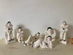 Zes pierrot beeldjes trieste witte clown met traan pierot, Ophalen of Verzenden, Zo goed als nieuw
