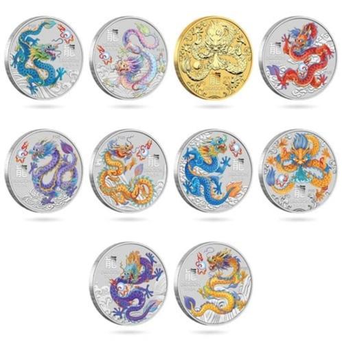 Set Perth Mint Dragon 2024 Lunar!, Postzegels en Munten, Munten | Oceanië, Setje, Zilver, Ophalen of Verzenden