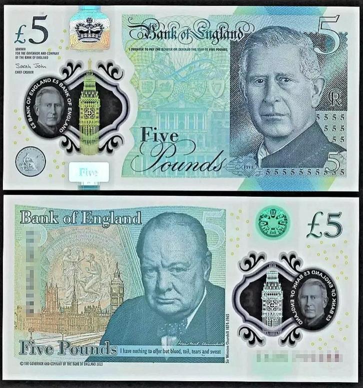 Engeland 2024, nieuwe biljet van Koning Charles III (UNC), Postzegels en Munten, Bankbiljetten | Europa | Niet-Eurobiljetten, Los biljet