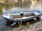 Grachtenboot/stalen sloep incl. elektrische motor vaarklaar, Watersport en Boten, Sloepen, Ophalen, Gebruikt, Elektrisch, Tot 10 pk