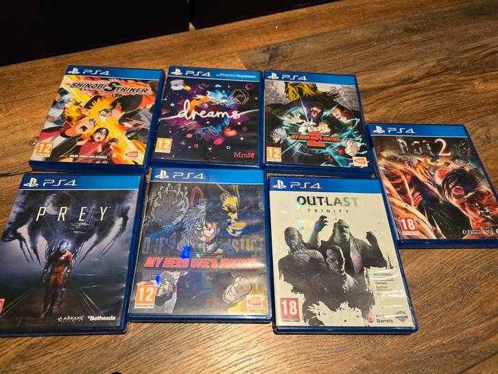 Aantal ps4 games, naruto, my hero ,outlast ,prey ,dreams, Spelcomputers en Games, Games | Sony PlayStation 4, Zo goed als nieuw