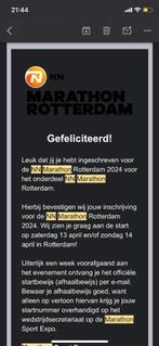Marathon Rotterdam ticket incl. Medaille, tassen en shirt, Ophalen