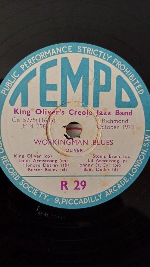 78 toeren:  King Oliver met o.a. Louis Armstrong, Cd's en Dvd's, Vinyl | Jazz en Blues, Gebruikt, Jazz, Voor 1940, 10 inch, Ophalen of Verzenden