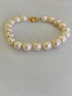 Bloedmooie Parel Armband Witte Akoya Parels 9mm 14K Goud, Ophalen of Verzenden, Nieuw, Wit, Goud