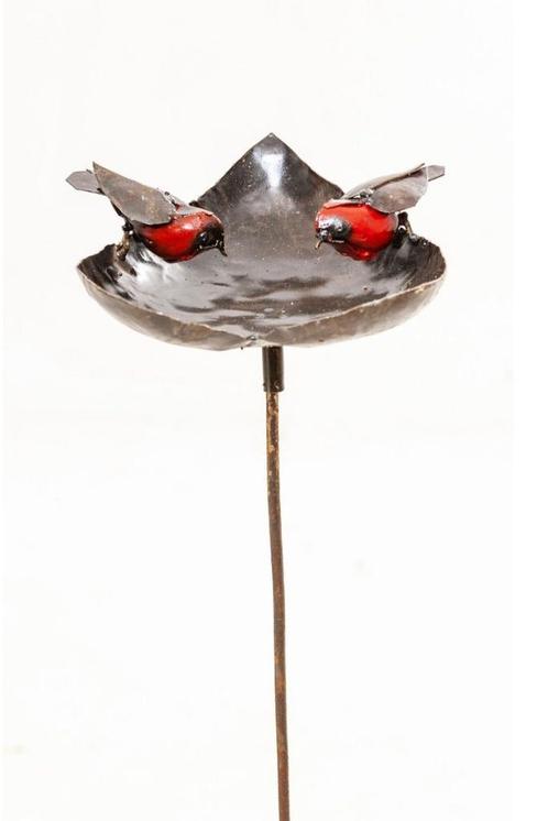 VOGEL WATERBAKJE ROODBORST - STREETART HANDMADE - FAIRTRADE, Tuin en Terras, Tuinstekers, Nieuw, Ophalen of Verzenden