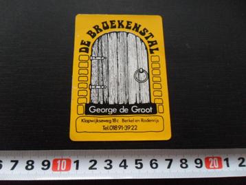 sticker Berkel en Rodenrijs  George de Groot DE BROEKENSTAL  beschikbaar voor biedingen