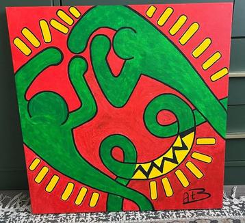 Schilderij Keith Haring stijl beschikbaar voor biedingen