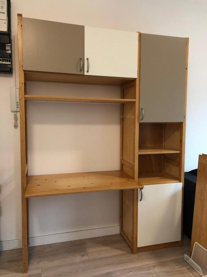 Lundia Bureaukast met opbergruimte, Huis en Inrichting, Kasten | Boekenkasten, Gebruikt, 150 tot 200 cm, 200 cm of meer, 25 tot 50 cm