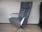 NIEUWSTAAT Hjort Knudsen design relax fauteuil grijs leer XL, 75 tot 100 cm, Zo goed als nieuw, 50 tot 75 cm, Leer