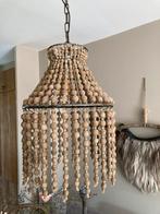 Prachtige landelijke lamp van houten kralen, Huis en Inrichting, Ophalen of Verzenden, Zo goed als nieuw