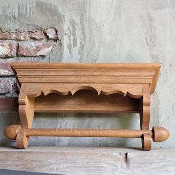 Mooie oude houten keukenrolhouder handdoekrek *Etage3* beschikbaar voor biedingen