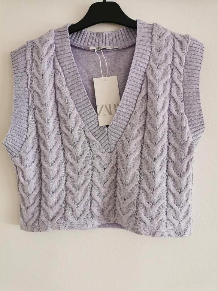 ZARA lila kabelspencer mt. M, Kleding | Dames, Truien en Vesten, Nieuw, Maat 38/40 (M), Paars, Verzenden
