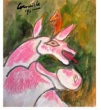Corneille '93 gouache / aquarel 16 x19 cm fantasiebeest, Antiek en Kunst, Kunst | Tekeningen en Foto's, Verzenden