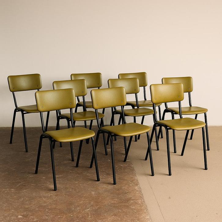 15 vintage schoolstoelen, Antiek en Kunst, Antiek | Meubels | Stoelen en Banken, Ophalen