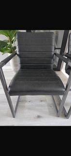 Leren eetkamer stoelen te koop antraciet, Huis en Inrichting, Stoelen, Ophalen, Gebruikt, Overige kleuren, Metaal