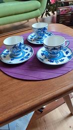 Delfts blauw: 3 kop en schotel molen & boerderij, Antiek en Kunst, Antiek | Servies los, Ophalen of Verzenden