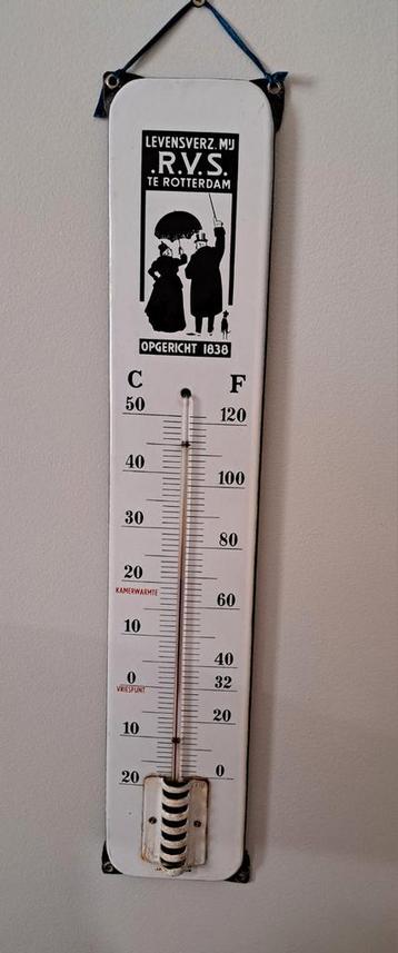 Emaille bord RVS thermometer langcat 🐈‍⬛ beschikbaar voor biedingen