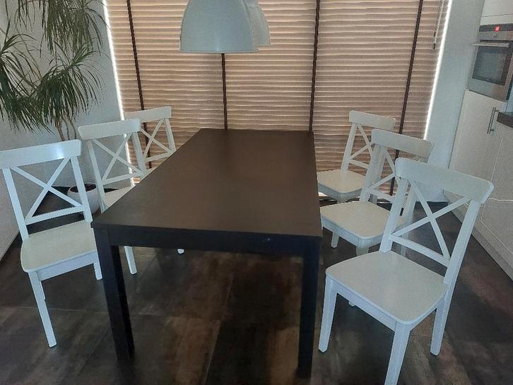 Eethoek met uitschuifbaar tafelblad, Huis en Inrichting, Tafels | Eettafels, Gebruikt, 50 tot 100 cm, 200 cm of meer, Vijf personen of meer