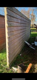 Schutting met betonpalen, Tuin en Terras, Ophalen, 3 tot 6 meter, Hout, 1 tot 2 meter