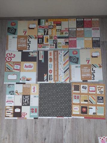 9 Scrapvellen Simple Stories 24/seven dubbelzijdig beschikbaar voor biedingen