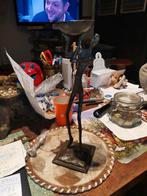 Leuke Bronze man 33cm hoog Kan Waxine lichtje in, Antiek en Kunst, Ophalen of Verzenden, Koper of Brons