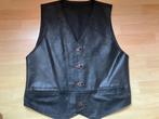 Zwart leren gilet (gevoerd) mt M izgs, Kleding | Heren, Ophalen of Verzenden, Gedragen, Maat 48/50 (M), Zwart