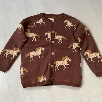 bruin CARLIJNQ vest met paarden mt 146-152 teddy voering beschikbaar voor biedingen