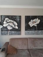 2 mooie grote schilderijen ieders 1 meter x 1 meter, Huis en Inrichting, Ophalen, Zo goed als nieuw, Schilderij, 100 tot 125 cm