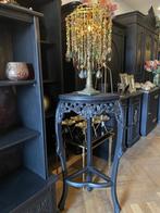 Hoge plantentafel zwart unieke hoektafel pied de stalle VdlM, Ophalen, Zo goed als nieuw