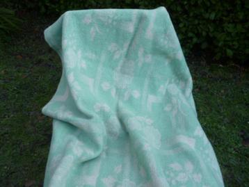 wollen deken zachtgroen wolwit 205x155 cm 1pers beschikbaar voor biedingen