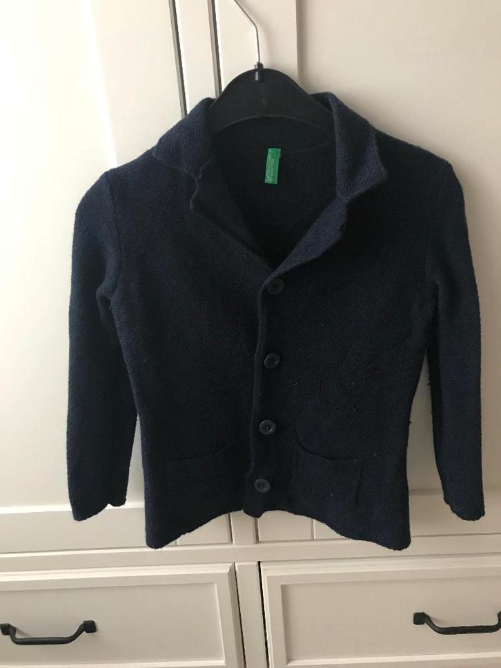 Vest blauw maat 92 Benetton, Kinderen en Baby's, Kinderkleding | Maat 92, Zo goed als nieuw, Jongen, Trui of Vest, Ophalen