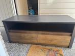 TV-meubel/dressoir Meubella 130cm - Eiken-grijs, Huis en Inrichting, Ophalen, 100 tot 150 cm, Eikenhout, Eikenhout