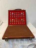 Te Koop : Schaakstukken Messing inc Koffer Schaken, Een of twee spelers, Ophalen of Verzenden, Zo goed als nieuw