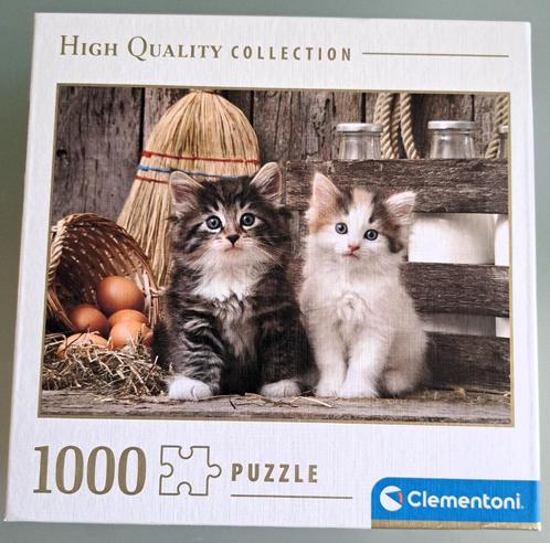 Puzzel Clementoni, Lovely Kittens 1000 stukjes nr: 80060, Hobby en Vrije tijd, Denksport en Puzzels, Zo goed als nieuw, Legpuzzel