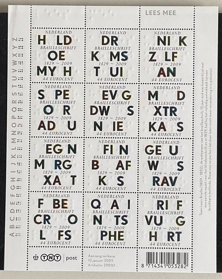 2009 Lees mee 180 jaar Braile.NVPH V2623-2634 postfris., Postzegels en Munten, Postzegels | Nederland, Postfris, Na 1940, Ophalen of Verzenden