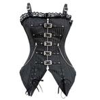 Dames zwart gestreept korset corset sexy gothic steampunk, Verzenden, Zwart, Body of Korset