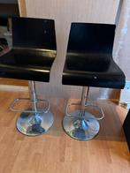 Zwarte barkrukken, Huis en Inrichting, Barkrukken, Ophalen, Gebruikt, In hoogte verstelbaar, 60 tot 90 cm