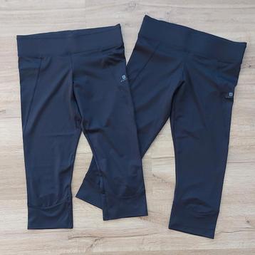 2x Decathlon sport knieleggings stretch zwart mt 42, samen: beschikbaar voor biedingen