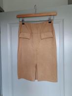 Mooie knielange suèdine rok, maat S., Atmosphere, Beige, Ophalen of Verzenden, Zo goed als nieuw